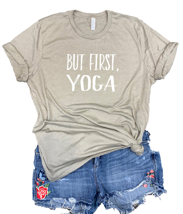 But First Yoga Unisex Relaxed Fit Soft Blend Tee