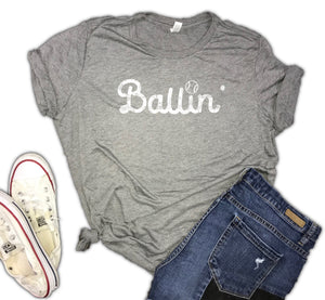 Ballin' Baseball Women's Triblend Shirt