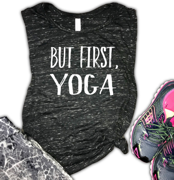 But First Yoga Women's Workout Muscle Tank