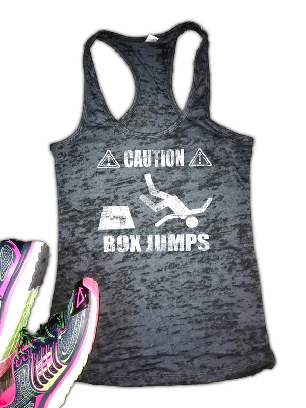 Caution Box Jumps Women's Burnout Racerback Tank