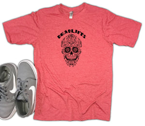 Deadlifts Sugar Skull Unisex Soft Blend Workout Shirt
