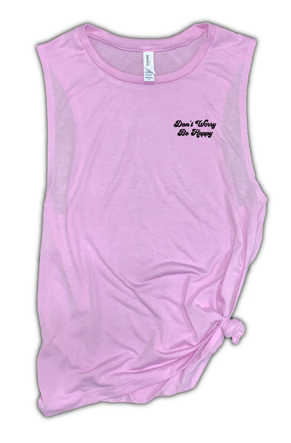 Don't Worry Be Happy Women's Muscle Tank