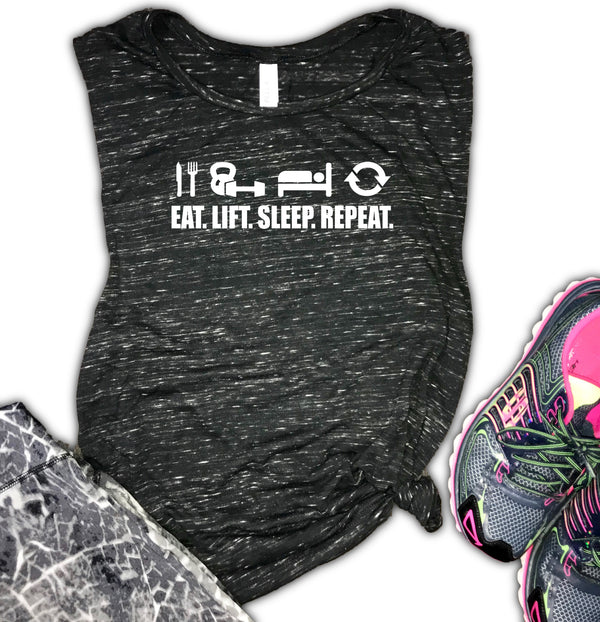 Eat Lift Sleep Repeat Women's Workout Muscle Tank