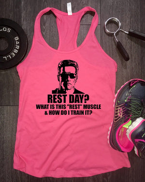 Rest day workout tank tank, arnold tank, funny arnold tank, womens funny workout tank, workout tank top, womens workout tank, fit