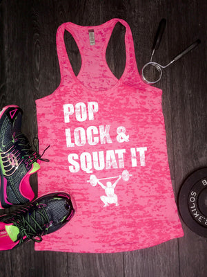 pop lock and squat it gym tank, Workout Tank, Fitness Tank, fitnessMotivation, Yoga Top, Running tank, Funny Workout Tank, Womens Clothes