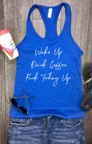 tank tops for women, wake up drink coffee, racerback tank, womens tank top, workout clothes for women, stylish tank, yoga clothes, tank top