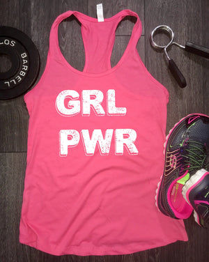 Girl power workout tank, workout tanks for women, womens workout tank, gym tank, best workout tank, beach tank, positive vibes, racerback