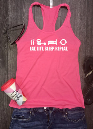 eat lift sleep repeat gym tank, workout tank, yoga clothes, tank tops for women, fitness clothing, workout tank with sayings, womens gym top