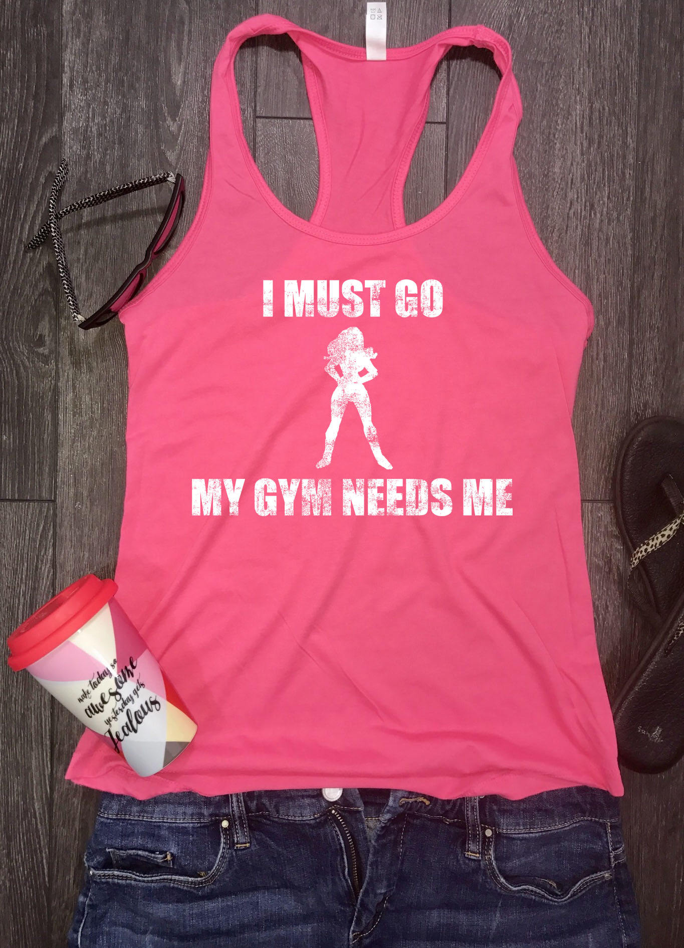 I must go my gym needs me workout tank, funny workout tank, superhero -  Living Limitless Clothing Co.
