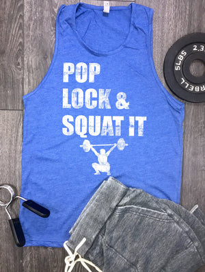pop lock and squat it mens workout tank, workout motivation, funny gym tank, rap lyrics, mens workout tank, gym tank, workout tanks for men