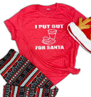 I Put Out For Santa Unisex Relaxed Fit Soft Blend Te