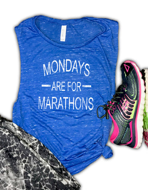 Monday's Are For Marathons Women's Running Muscle Tank