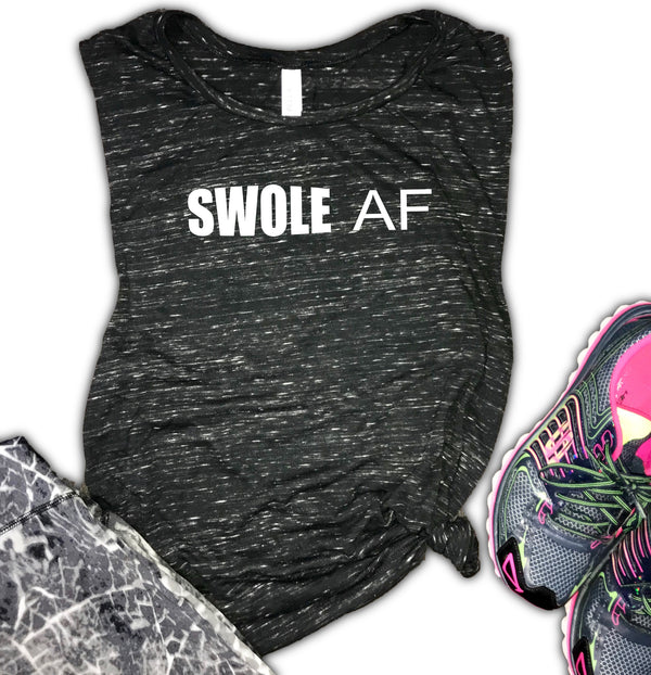 Swole AF Women's Funny Workout/Gym Muscle Tank