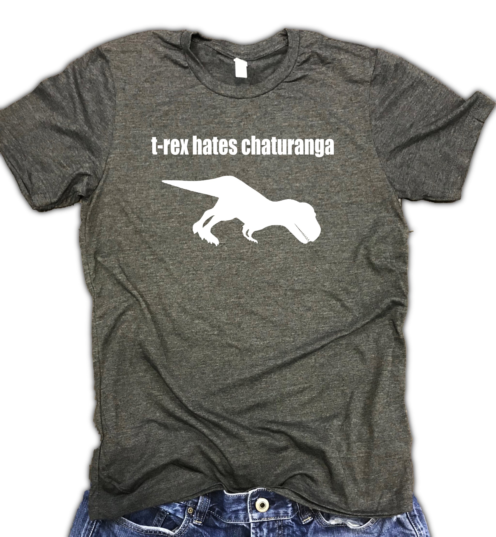 T-Rex Hates Chaturanga Unisex Soft Blend Yoga Shirt - Living Limitless  Clothing Co.