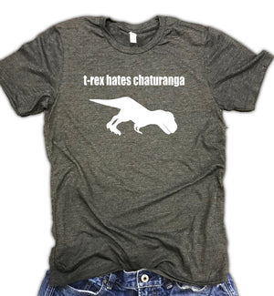 T-Rex Hates Chaturanga Unisex Soft Blend Yoga Shirt